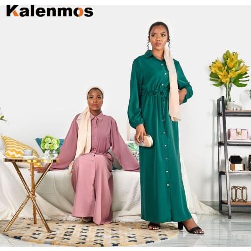 Muslim Dress Women Eid Mubarek Abaya Dubai Turkey Hijab India Islamic Clothing Shirt Dresses Vestidos Afircan Moroccan Katan