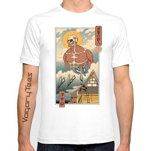 Attack on Titan anime t shirt men summer new white casual homme short cool manga Titan In Edo tshirt unisex gift