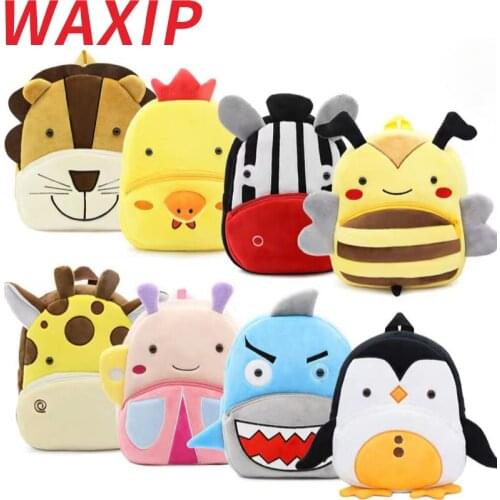 20pcs sets random baby care Anti-lost Cute zoo baby school bag plush backpack animal Toy Children School Bag Gift Kids