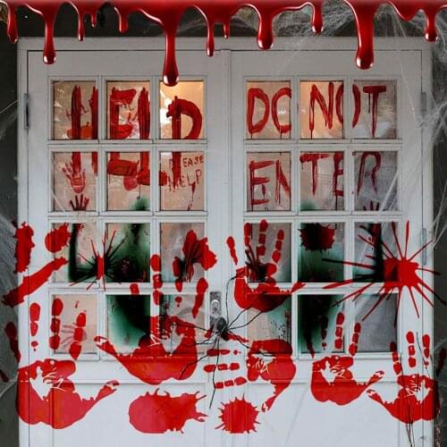Halloween Wall Stickers Blood Zombies Window Glass Decoration Wall Stickers Halloween Decoration Horror House stickers декор