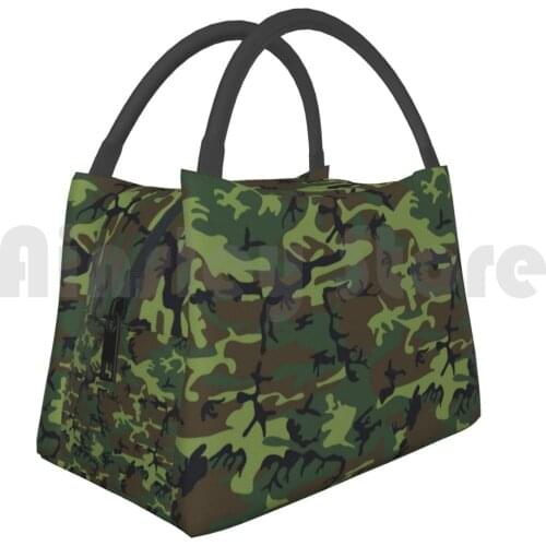 Portable Insulation Bag Military Camouflage Camouflage Military Pattern Green Brown Soldier Army Camouflage Pattern
