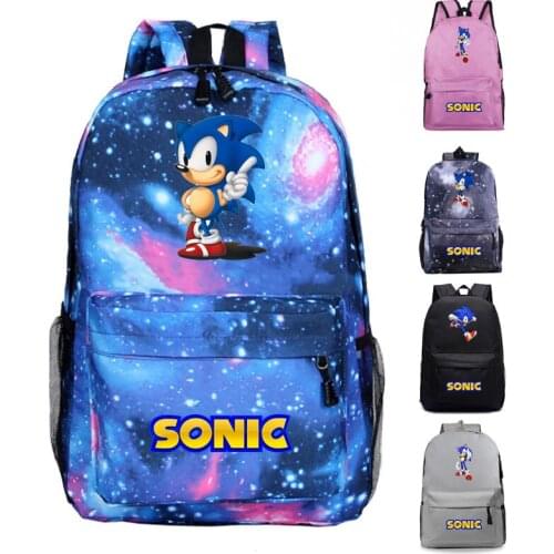 Casual preppy style Cartoon backpack large capacity SONIC RACING panelled students school backpacks Backpack Laptop Mochilas