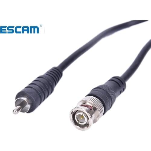 ESCAM 1M/3ft BNC Male to RCA Male Jack Coaxial Cable Connector Video Adapter for CCTV Camera system Camera Accessories