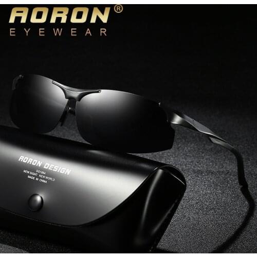 AORON Aluminum Magnesium Brand Designer Polarized Sunglasses Men Glasses Driving Glasses Summer 2018 Eyewear Accessories
