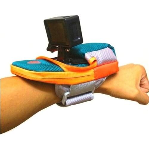 Sport accessories arm Storage bag Wrist Mount Hand Strap for Xiaomi yi 4k Gopro hero 987 5 43 SJ4000 sj6/8/9 Mobile phone Camera