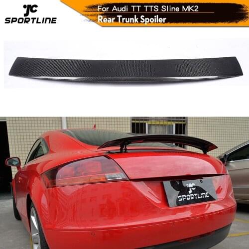 Car-Styling Carbon Fiber / FRP Auto Rear Trunk Rear Spoiler Active Wing Boot Lip for Audi 8J TT TTS Sline MK2 2008 - 2014