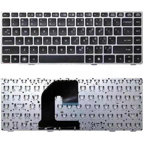 US For HP EliteBook 8470B 8470P 8470 8460 8460p 8460w ProBook 6460 6460b 6470 with silver frame laptop Keyboard