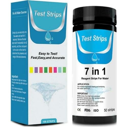 50strips/Box Tropical Aquarium 7 In 1 Test Strip Kit For Testing PH Of Nitrite Nitrate Chlorine And Bromine KH GH NO2 NO3