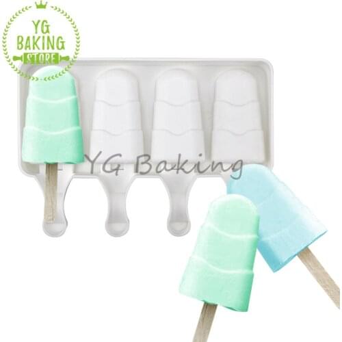 Dorica 4 Cavities Concave Ice Cream Mould Chocolate Waves Silicone Mold Fondant Cake Decoration Tools Kitchen Pastry Cake Tool