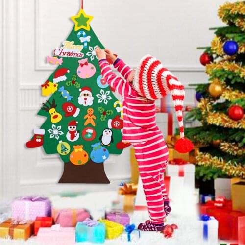 DIY Felt Christmas Tree Merry Cristmas Ornament For Home 2021 Christmas Decoration Xmas Navidad Gifts Santa Claus New Year 2022