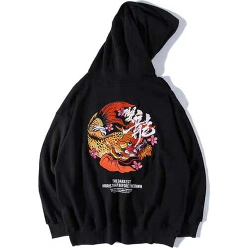 Wholesale Hoodies dragon Japanese hoodie drop shipping Sweatshirt Streetwear Unisex Hoodies Pullover sportswear warm clothes