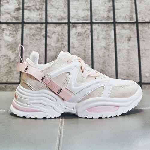 Platform Chunky Womens Sports Shoes Woman Sneakers Women Running Shoes 2020 Jogging Femme Sport Beige White Fitness Gym GMD-1086