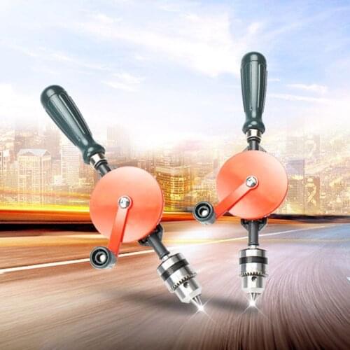 1/4 inch Portable Hand Crank Drill Mini Manual Drill With Double Pinions For Wood Plastic Double Gear Woodworking Tool