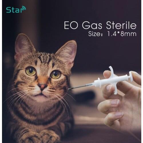 100pcs) 134.2KHz animal rfid microchip pet mini syringe ISO 11784/11785 FDX-B RFID injector 8mm microchip pet for dog cat fish