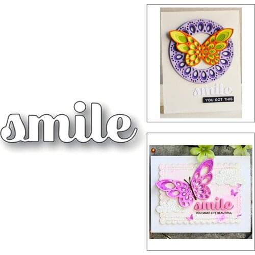 2020 New English Words Smile Metal Cutting Dies For DIY Cut Paper Craft Making Greeting Card Scrapbooking and Album NO Stamp Set