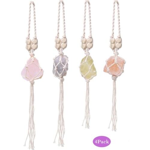 4Pcs Crystal Window Car Hanging Ornaments Quartz Healing Crystals Window Car Decorations Christmas Tree Hanging Ornaments