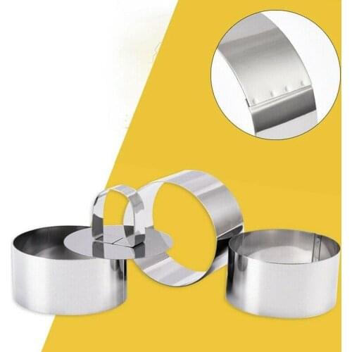4pcs Professional Mousse Ring Cake Mold Stainless Steel Dessert Ring Confeitaria Cake Baking Mold Confectionery Tools