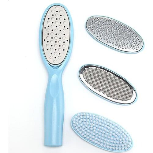 4 In 1set Foot File For Pedicure Tools Dead Dead Skin Remover For Feet Blade Replaceable Foot Brush Callus Care Tool