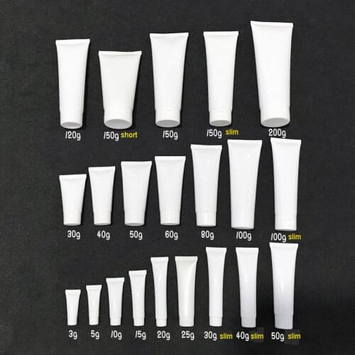 5/10/15/20/30/40/50/60/80/100/120/150/200/300g/ML Plastic Soft Bottle Cosmetic Cream Tube Facial Cleanser Lotion Squeeze Bottles