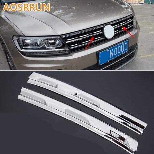 AOSRRUN Car Intake Grille Cover Trim For Volkswagen VW Tiguan 2017 MK2 Car Accessories car styling