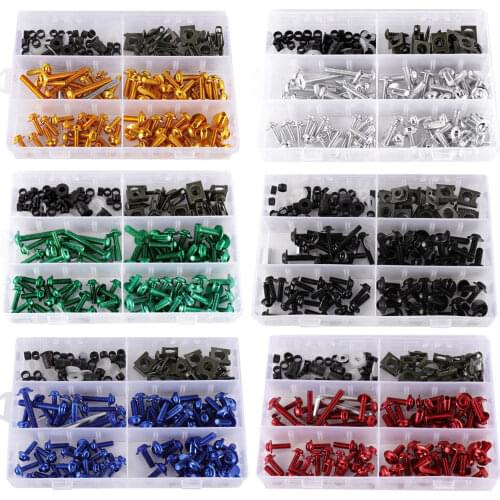 Areyourshop 177PCS Motorcycle Sportbike Windscreen Fairing Bolts Kit Fastener Clips Screws Motorcycle Accessories