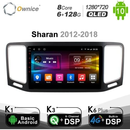 Ownice DSP PX6 Android 10.0 Car DVD Player 1280*720 IPS GPS Navigation Stereo Audio For Volkswagen VW Sharan 2012-2019 Car Radio