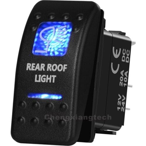 5 pin ON/OFF SPST REAR ROOF LIGHT Rocker Switch Blue Led for NARVA ARB Carling style Replacement Marine Grade