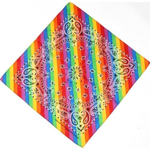 4PCS Rainbow Bandana Square Headband Hip-hop Gay Pride Bandana Headband For Women Men Holiday Festival Party Celebration