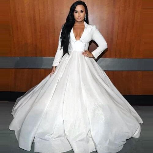 White Long Satin Skirts Elegant Solid Ruffles A-Line Floor-Length Skirts Custom Made Formal Prom Party Skirts Without Top