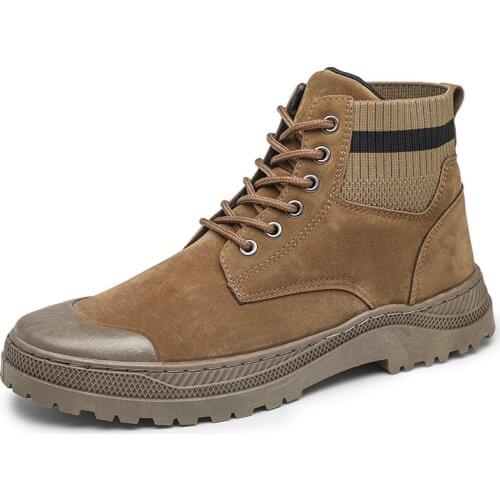 Brand Men Boots Platform Martin Boots 2021 High Quality Retro Ankle Boots Outdoor Waterproof Wear-resistant Mens Shoes