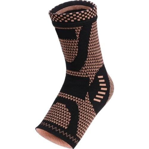 1 Piece Knitting Copper Infused Ankle Brace Support Breathable Ankle Sleeve Brace Pain Relief For Running Workout Gym S/M/L
