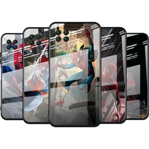 Tempered Glass Cover Cool Hero SpiderMan Art For Huawei Y6 Y7 Y9 Y5P Y6P Y8S Y8P Y9A P Smart Z 2019 2020 2021 Phone Case