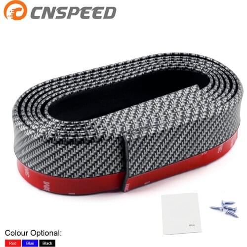 CNSPEED Borracha Macia Frente Car Bumper Lip 50mm de Largura 2.5 m de comprimento De fibra de Carbono EstiloYC101386
