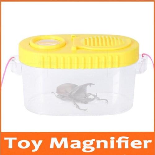 8X Children Scientific Educational Toy Plastic Gift Magnifier Small Animal Butterfly Observer insect box Magnifying Glass