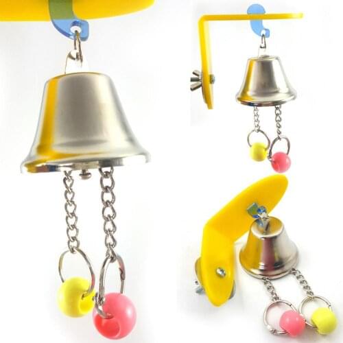 Pet Bird Parrot Small Animals Cage Hanging Sound Bell Beads Biting Play Toy Colorful Bird Entertainment Pendant For Indoor Use