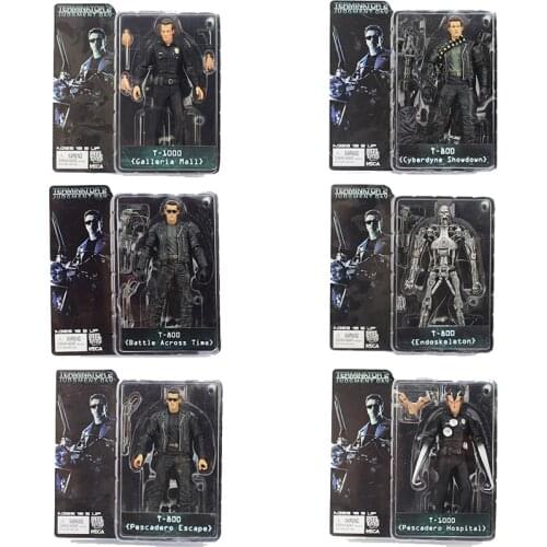 18cm NECA Terminator 2 Action Figure T-800 ENDOSKELETON Galleria Mall Cyberdyne Showdown Battle Across Time Pescadero Model Toys