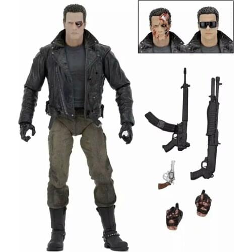 The Terminator Action Figure Robot T-800 Arnold Police Office Version 7-inches Joints Movable Model Toys Birthday Gifts