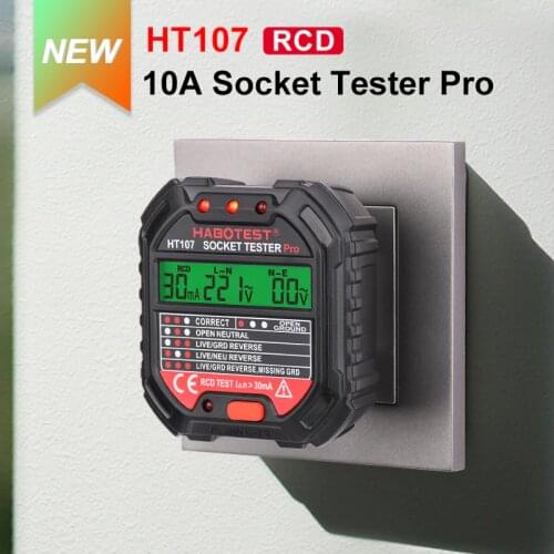 Electrical Outlet Tester Socket Tester Pro Professional Socket Detector Voltage Test EU UK Plug RCD 30mA Ground Zero Line Check