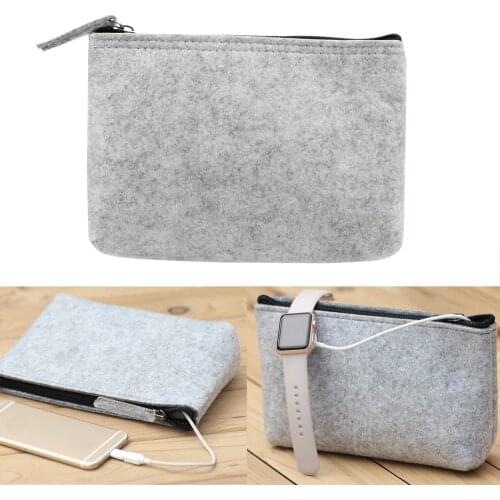 Felt Pouch Home Storage Bag Travel Gadget Organizer Bags Portable Power Bank Package Digital USB Cable Bag