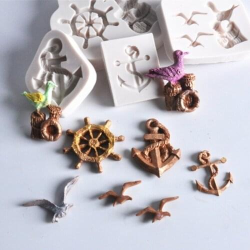 Seagull Anchor Molds Fondant Cakes Decorating Tools Silicone Molds Sugarcraft Chocolate Baking Tools For Cakes Gumpaste Form