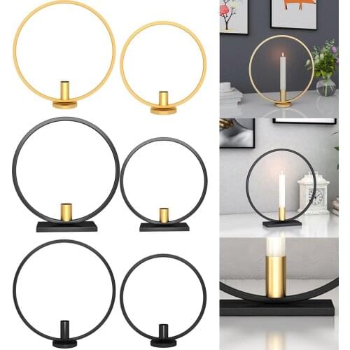 Geometric Iron Tea Light Candle Holder Decorative Candlestick for Dinner