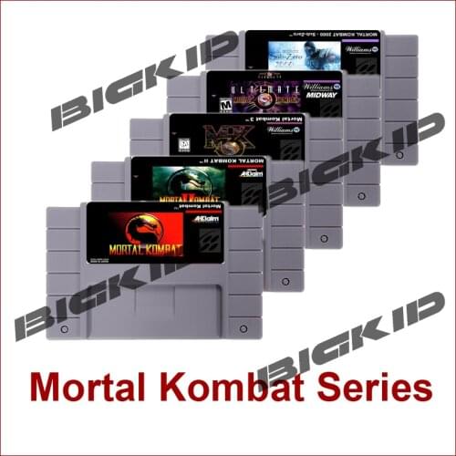 Mortal Kombat 1 2 3 Ultimate MK 3 Gold 2000 NTSC Version 16 Bit 46 Pin Big Gray Game Card For USA Game Players