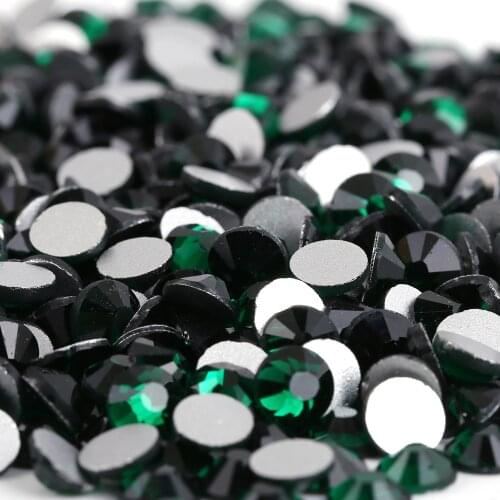 Emerald 3D Nail Art Decorations ss3 ss4 ss5 ss6 ss8 ss10 ss12 ss16 ss20 ss30 ss34 Glass/ Crystal Nails Non HotFix Rhinestones