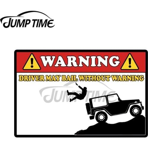 JumpTime 13 x 7.5cm Warning Driver May Bail without Car Assessoires Stickers Trunk Decal Personality Sunscreen Vinyl Car Wrap