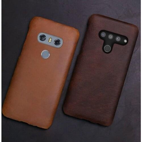 Genuine Leather Phone Case For LG G8s V50 V10 V20 V30 V30S V40 G3 G4 G5 G6 G7 G8 G8X Q6 Q7 Q8 ThinQ K40 Crazy Horse Skin Cover
