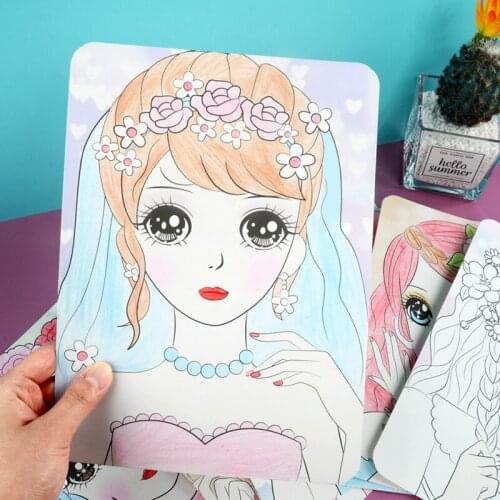 Makeup Toys Watercolor Set Creative Graffiti Art Children Girl Painting Drawing Paint Learning Notebook/coloring Notebook P12