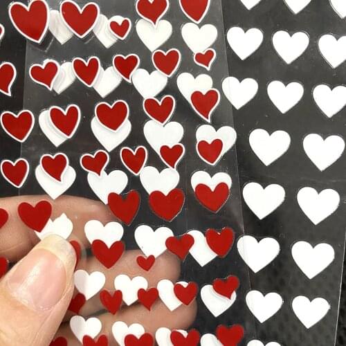 Multicolor Love Heart New 3d Nail Sticker For Nail Foil Cute Simple Loving Heart Geometry Pattern Fashion Manicure Sticker