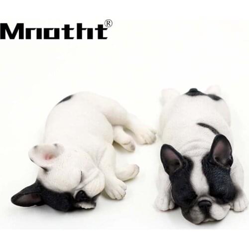 Mnotht Simulita DIY French Bulldog Sleepy Model 1:6 Scale Soldier Accessories for 12inch Action Figure Toys Collection Gifts M3n