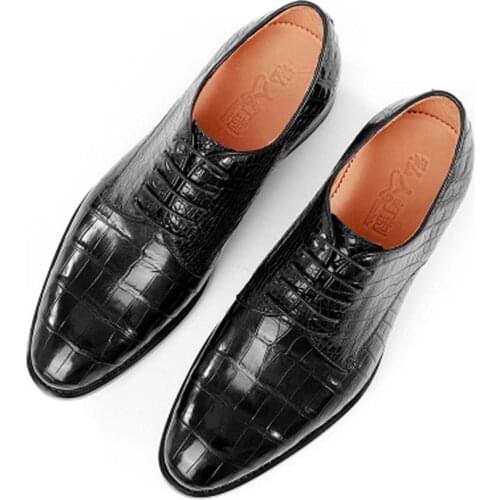 Sanpijiang new crocodile Leather men shoes new business leisure fashion men formal shoes pointed men crocodile shoes men