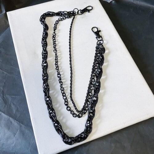 Men Women Waist Chain Key Wallet Belt Ring Clip Biker Multilayer Retro Long Chain Punk Jewelry New Hip Hop Metal Keychain